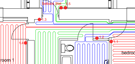 Underfloor heating CAD drawing
